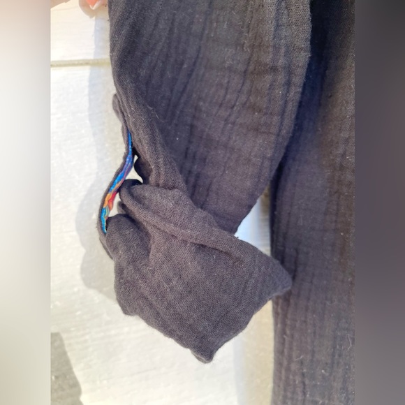 Black Anthropologie blouse with embroidered detailing. Size small. - Picture 5 of 6